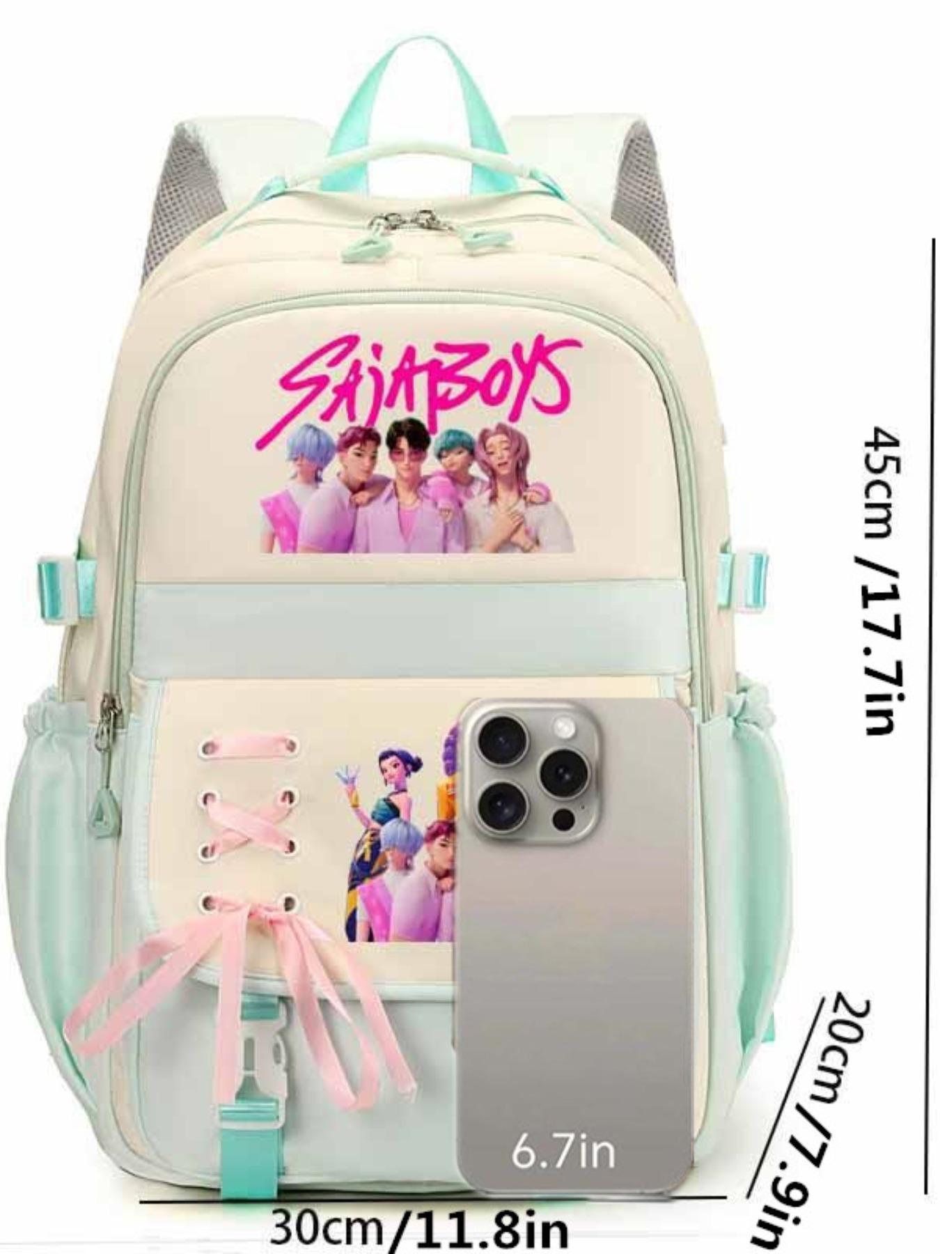 Cute Kpop Hunter Girl Group Cartoon, Sweet Jk Student Shoulder Bag, Anime Style, All Seasons, Cute Versatile Backpack, Cross-Border New Arrival