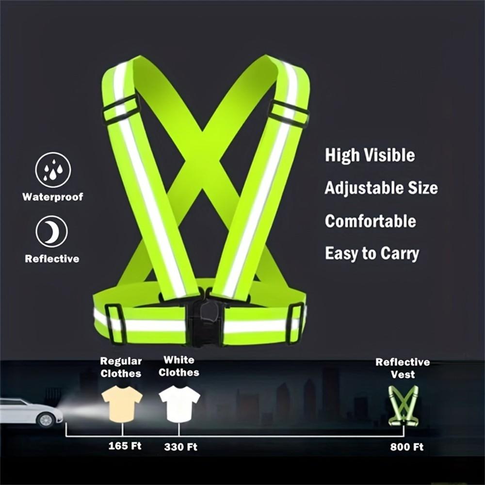 High Visibility Reflective Vest with Adjustable Straps, Ideal for Night Running, Walking, and Cycling, Safety Gear for Outdoor Activities