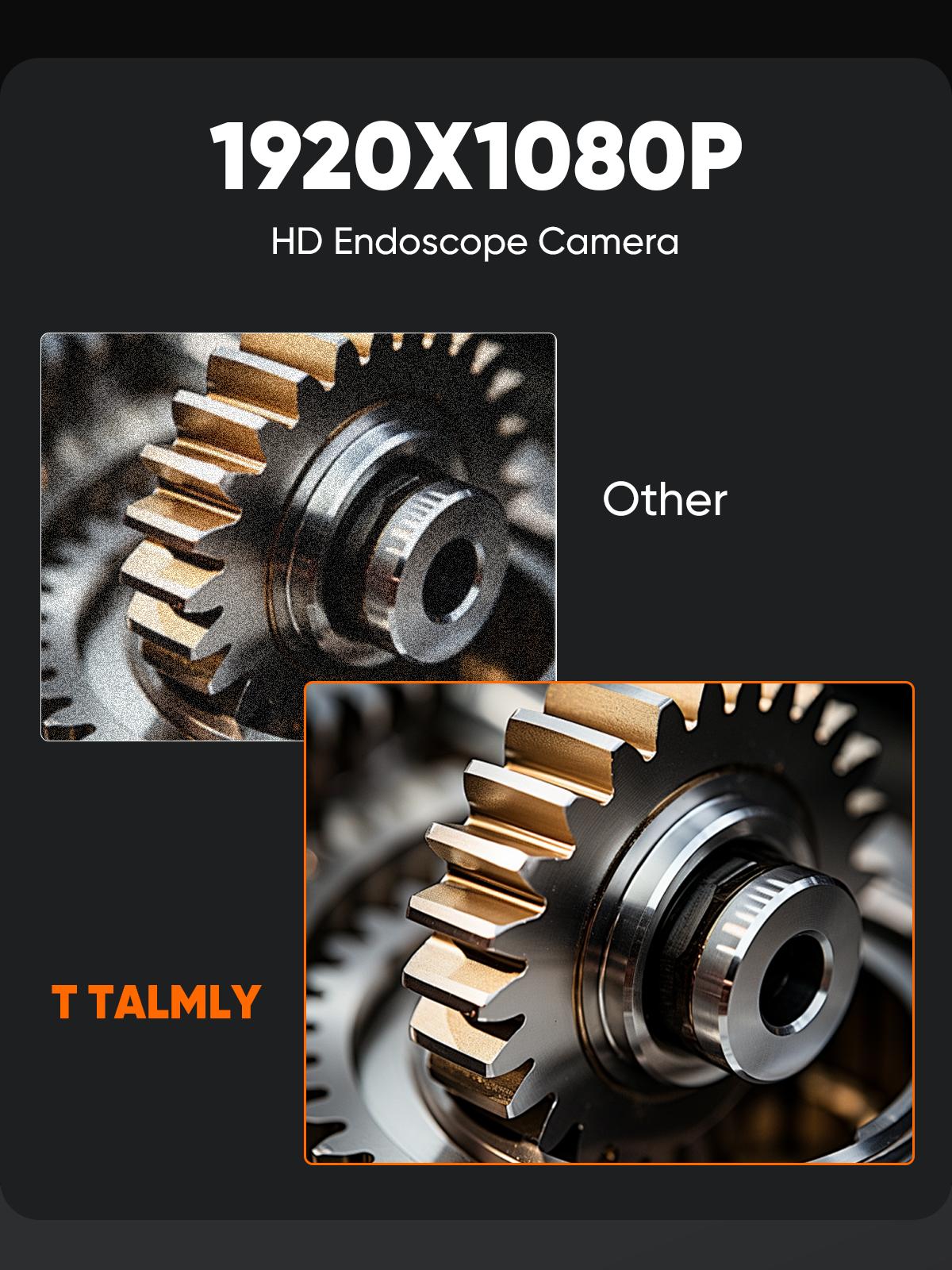 #TikTokShopSpringGlowUp Dual Lens Endoscope Borescope Camera with 8 Adjustable LED Light 16.5ft Semi-rigid Cable, IP67 Waterproof 8.0mm Snake Camera, Multifunctional Inspection Tools for Car, Sewer, Plumbing, Home Appliance, Pipe Maintenance Man Gift