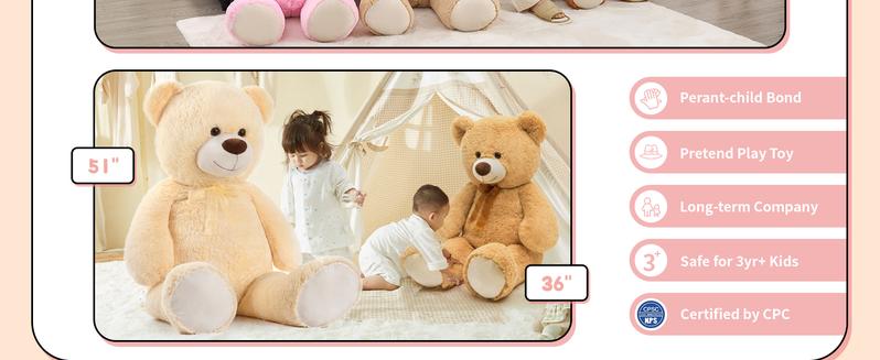 MaoGoLan 36" 51" Giant Teddy Bear Stuffed Animal, Big Teddy Bear for Girlfriend, Kids and Friends, Large Teddy Bear for Birthday, Wedding party,Valentine's Day, Anniversary  #Christmas #BlackFriday