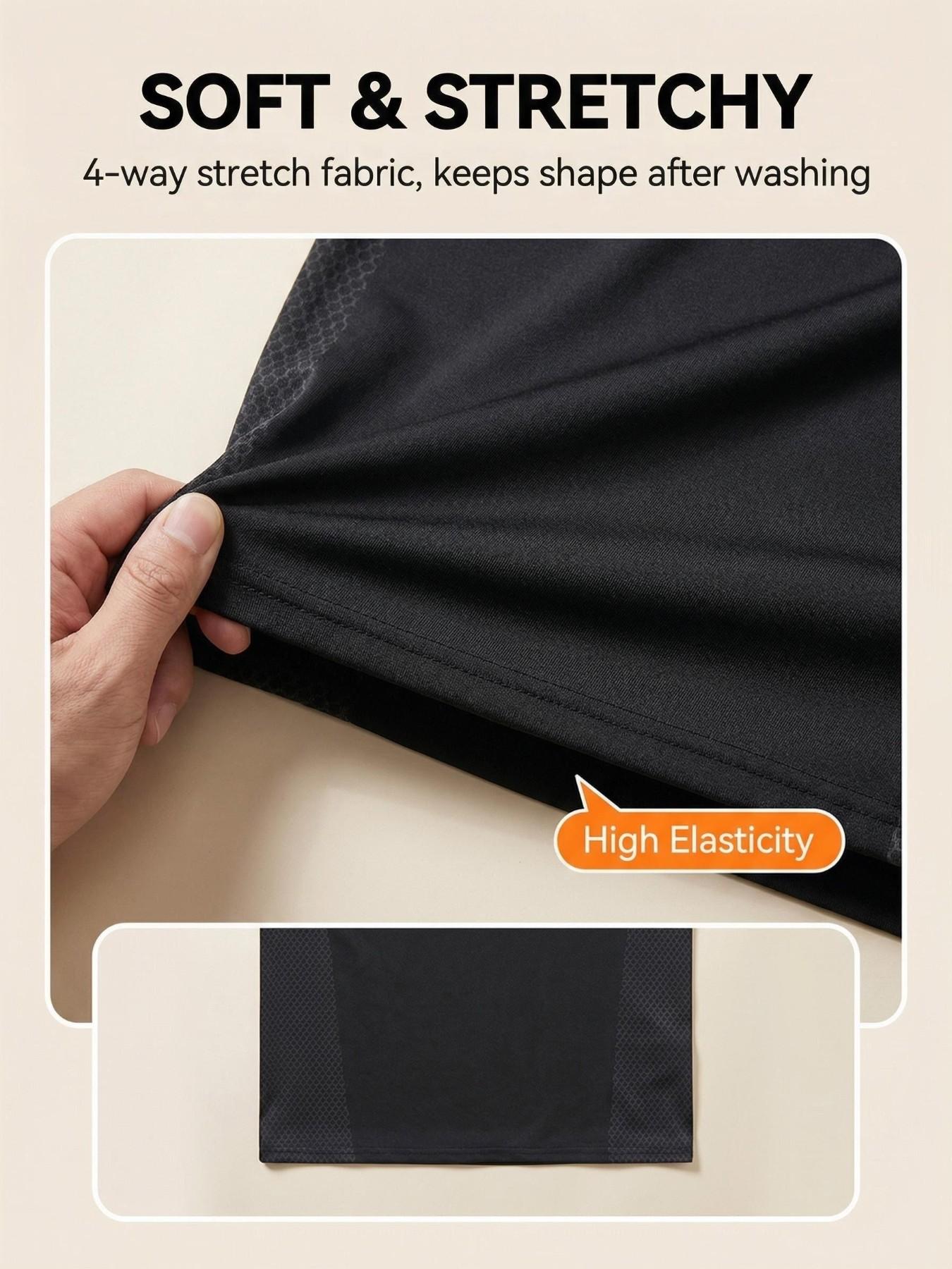 Men's Fitness Top, Sporty T-Shirt, Tight-Fit High Elasticity Training Gear, Cycling Apparel, Short Sleeve Gym Wear