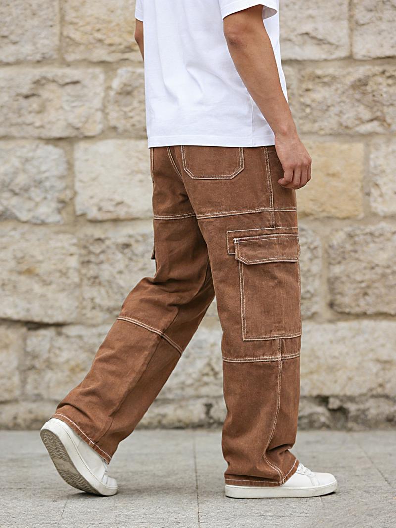Trendy Functional Style Wide-Leg Pants, American Retro Pocket Cargo Pants for Versatile, Chic and Comfortable Casual Wear Trendy Functional Style Wide-Leg Pants, American Retro Pocket Cargo Pants for Versatile, Chic and Comfortable Casual Wear