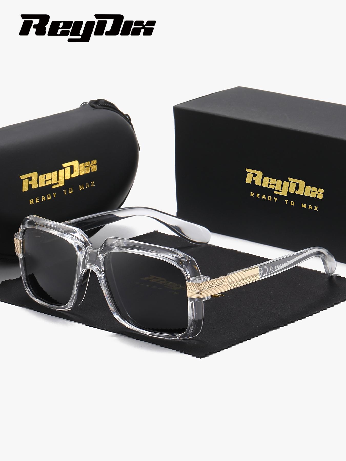 ReyDix 1 Piece Unisex Intellectual Full Frame Sunglasses Vintage Fashion Square Frame Polarized Sunglasses UV400