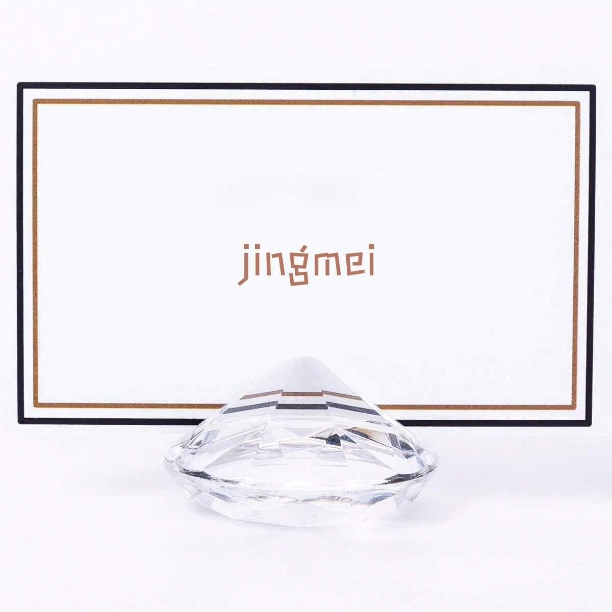 5pcs Diamond Name Card Holders Crystal Seat Markers Wedding Party Decorations, Round Message Cards DIY Jewelry Display Stand