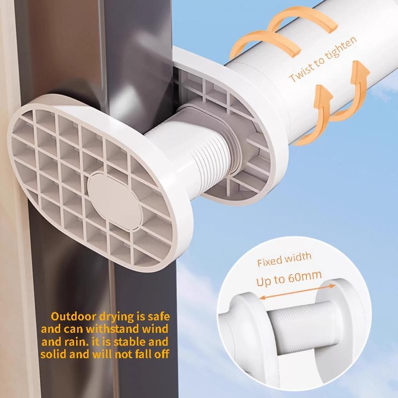 Telescopic Clothes Drying Rack - Foldable & Expandable Indoor Laundry Airer for Apartment, Balcony & Travel