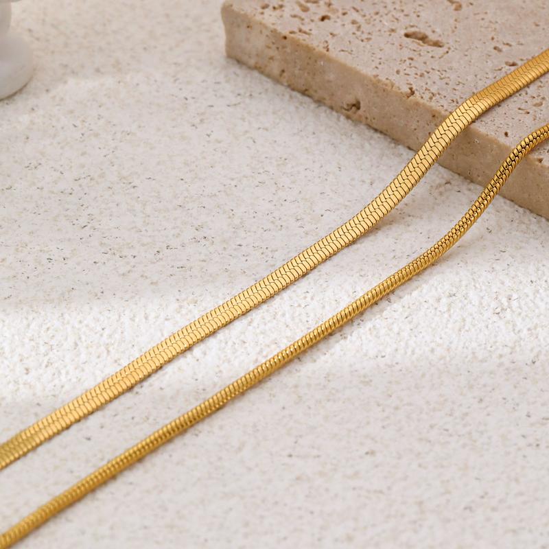 Tasiso 14K Gold Plated Snake Chain Necklace Cuban Chain Necklace for Women  Fashion Jewelry for Women Girls Gift