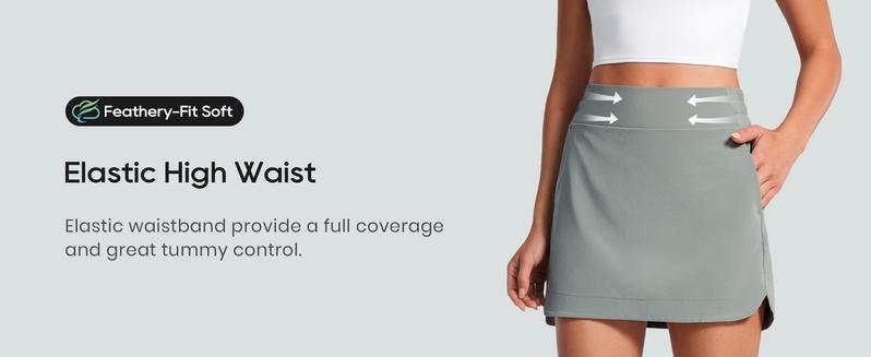 CRZ YOGA High Waisted Golf Skirts for Women A Line Tennis Athletic Casual Skort Skirt with Shorts Pockets