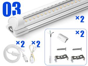 Barrina 2FT T8 LED Shop Light, 4000K 20W 3000LM, V Shape Integrated LED Lighting for Garage, Warehouse, Workshop, ETL Listed, 2 Packs