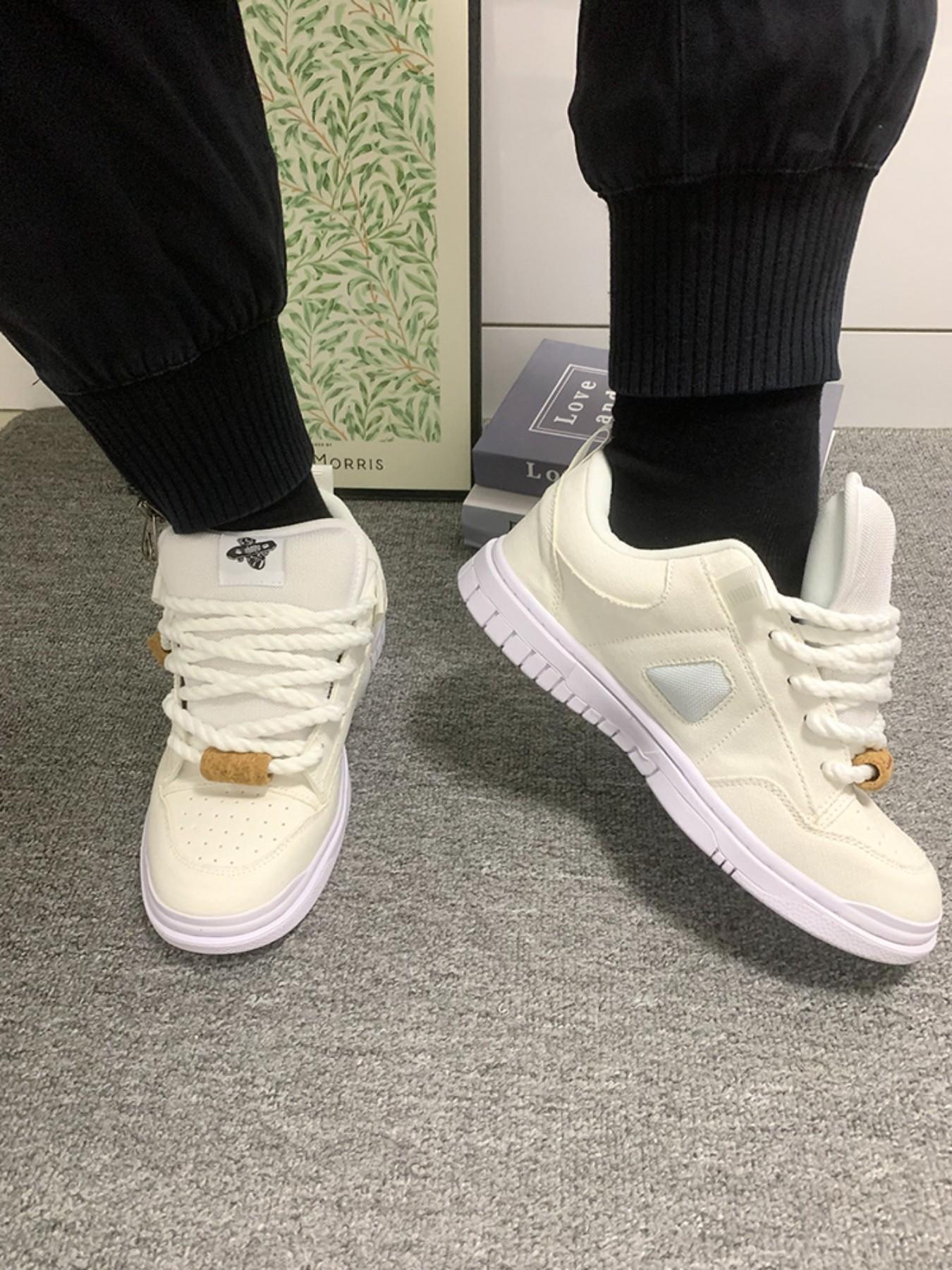 Men's Casual Canvas Shoes, Large Size 48, Breathable Round Toe Flatforms, Anti-Slip Rubber Sole, Unisex Couple Sneakers, All-Season Comfort