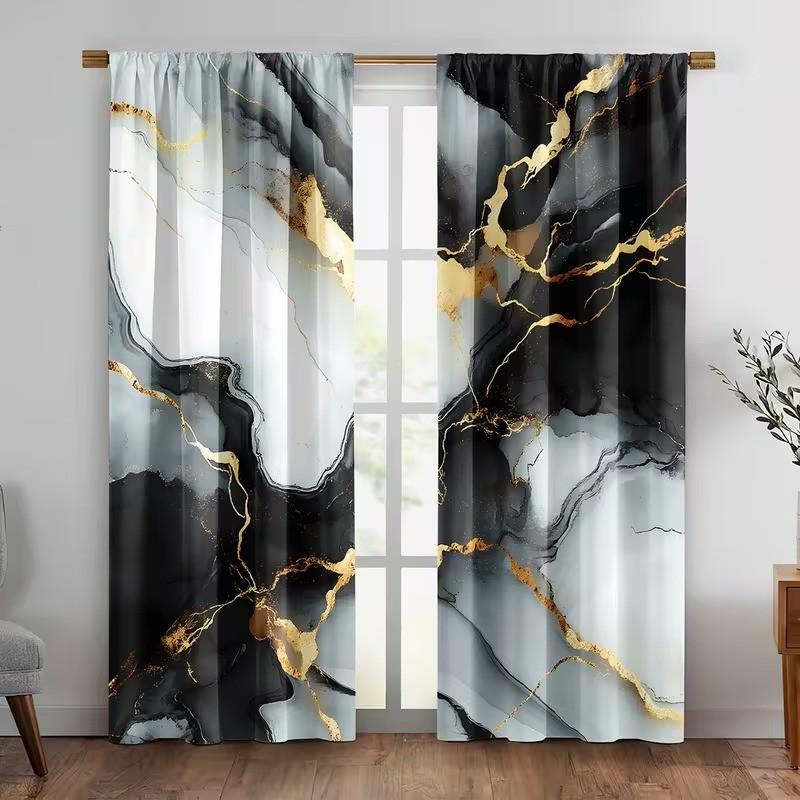2 pieces of cartoon Bohemian-style printed curtains, made of polyester with semi-transparent texture, machine washable, suitable for bedrooms, living rooms and home decoration curtains.