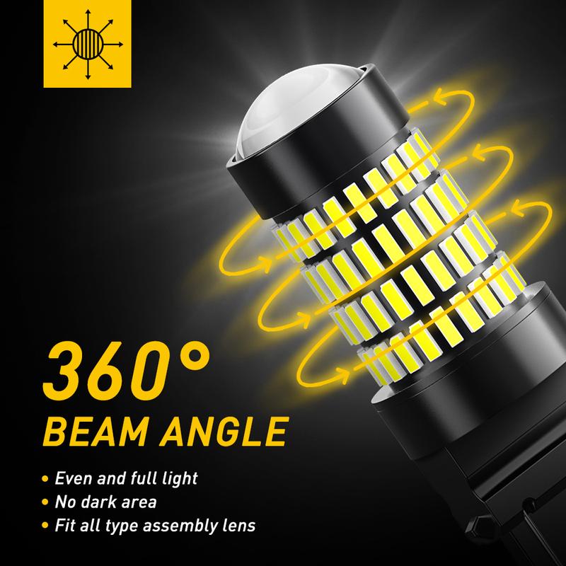 AUXITO 7440 7443 3157 1156 LED Bulbs Reverse Lights, 102-SMD Chipsets 500% Brighter 7441 7444 992 W21W 3056 3156 3057 4157 1141 1073 7506 LED Bulbs with Projector for Reverse Back Up Lights Tail Brake Signal Parking Lights, 6000K White