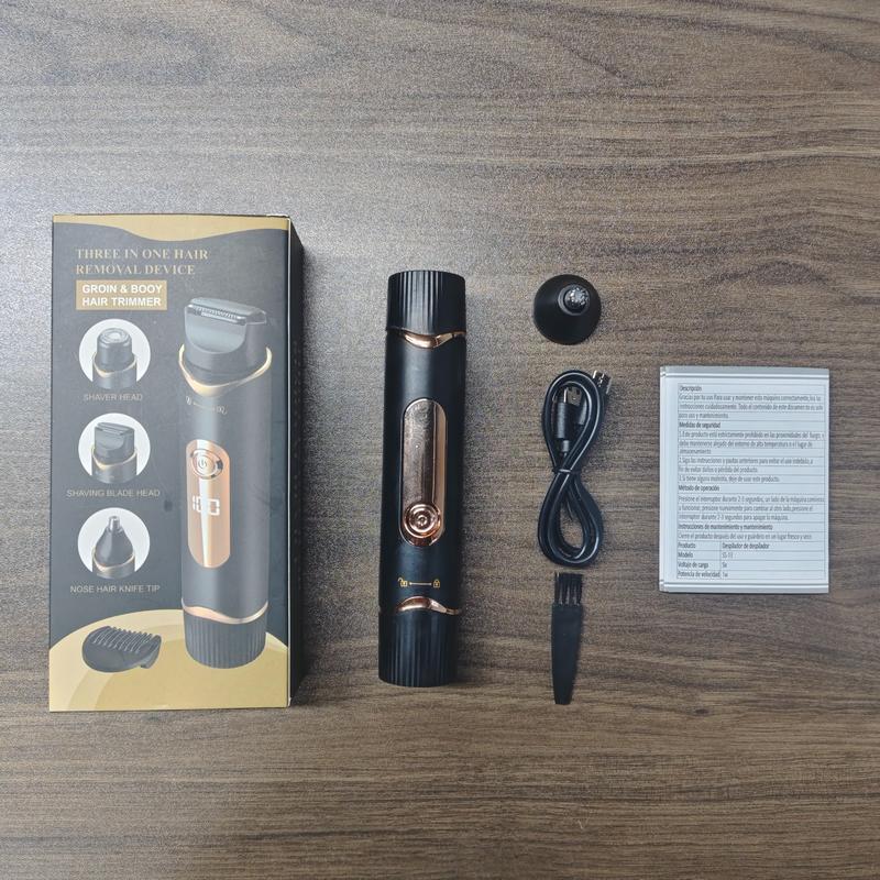 Portable Dual-Head Electric Shaver, Pain-Free Trimming, Multi-Purpose Grooming Kit, Type-C Charging, Long-Lasting Battery Life