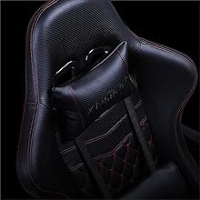 Dowinx Gaming Chair Office Chair PC Chair with Massage Lumbar Support, Racing Style PU Leather High Back Adjustable Swivel Task Chair with Footrest