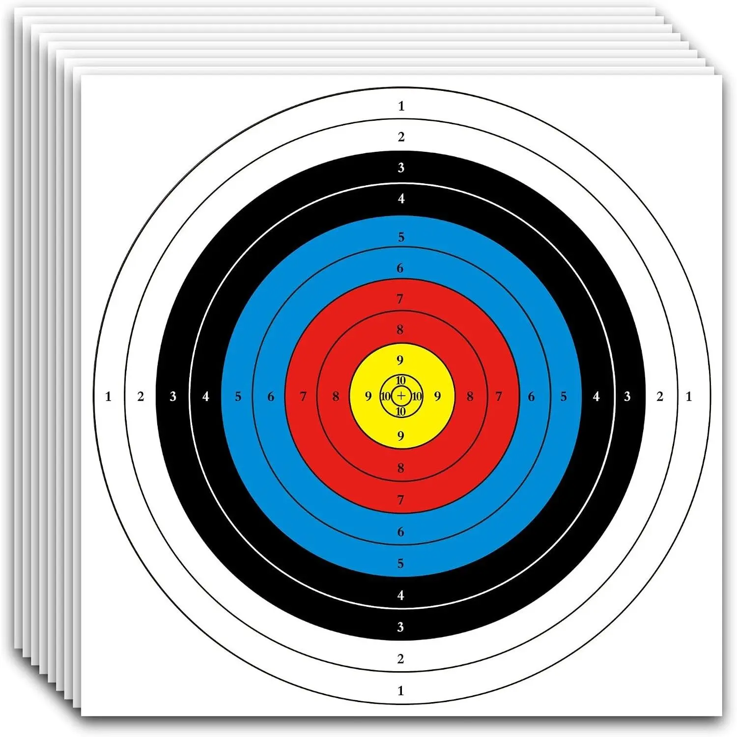 Archery Paper Targets for Hunting and Backyard Practice, 20/50 Pack Bow and Arrow Target Sheets with 10 or 5 Rings, 16x16/15.7x15.7 Inches