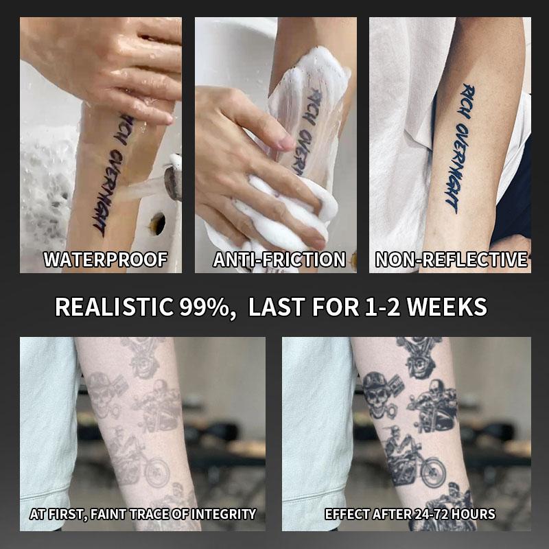 Large Tiger Temporary Tattoo Sticker, Waterproof Long-Lasting 7-15 Days, Semi-Permanent Herbal Tattoo, Non-Glare Fake Tattoo for Men and Women