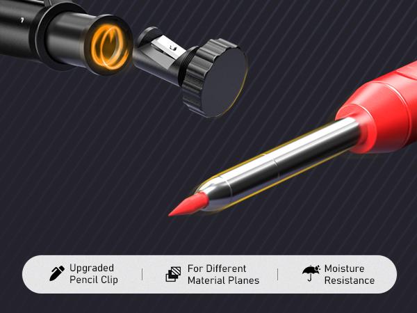 Nicpro 4 Pack Carpenter Pencil with Sharpener & Sleeve, Mechanical Carpenter Pencils Set with 52 Refill, Deep Hole Marker Woodworking Pencils, Heavy Duty Construction Pencils for Architect-with Case