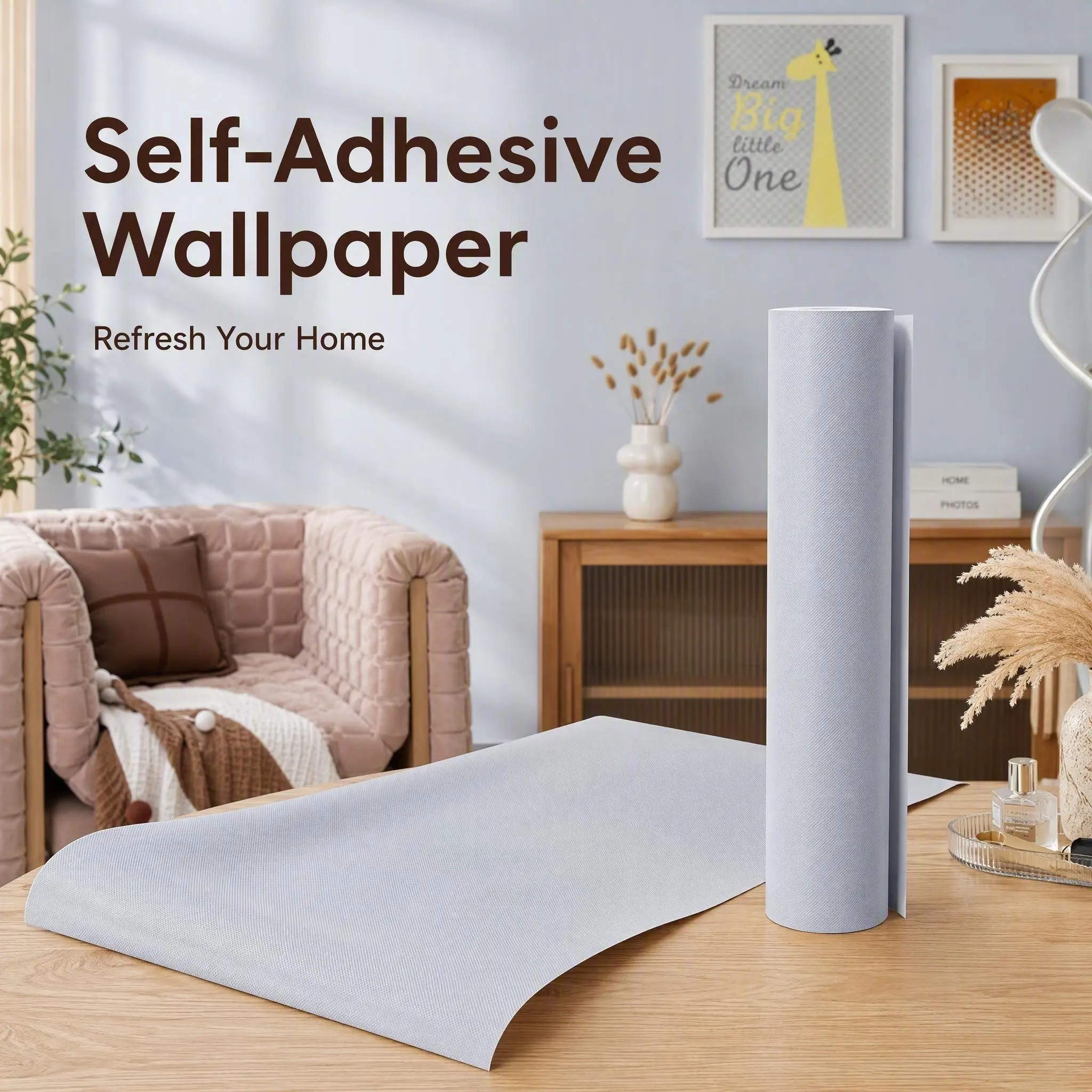Solid Color PVC Self-Adhesive Wallpaper, Moisture-Proof, Easy Application, Ideal for Living Room, Walls, Tabletops, Cabinets, Furniture, Peel N Stick Wallpaper