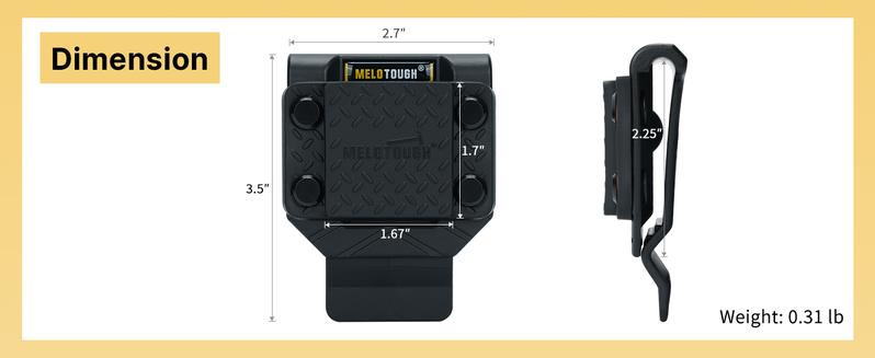 MELOTOUGH Magnetic Tool Holder Strong Magnetic Belt Clip for Screws,Nails,Wrench,Hammer,Pliers,Screwdriver,Trowel,Sockets - Fits Up to 2.7" Belt (Black) MELOTOUGH Magnetic Tool Holder Strong Magnetic Belt Clip for Screws,Nails,Wrench,Hammer,Pliers,Screwdriver,Trowel,Sockets - Fits Up to 2.7" Belt (Black)