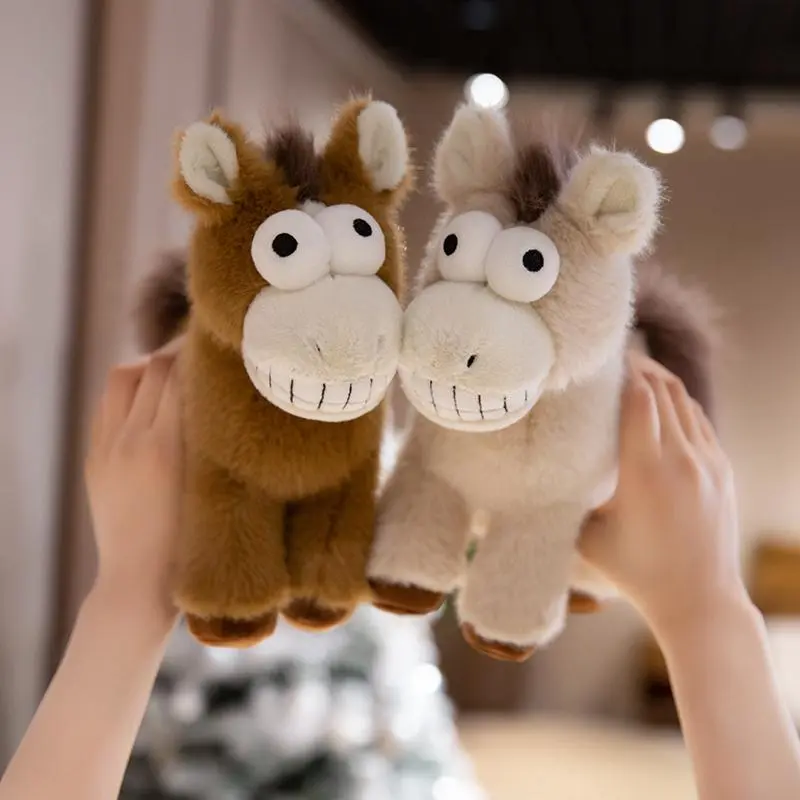 28cm Cute Horse Plush Toys Fluffy Sleep Companion Doll  Kawaii Throw Pillow Decoration Sweet-looking Gifts For Children Friend