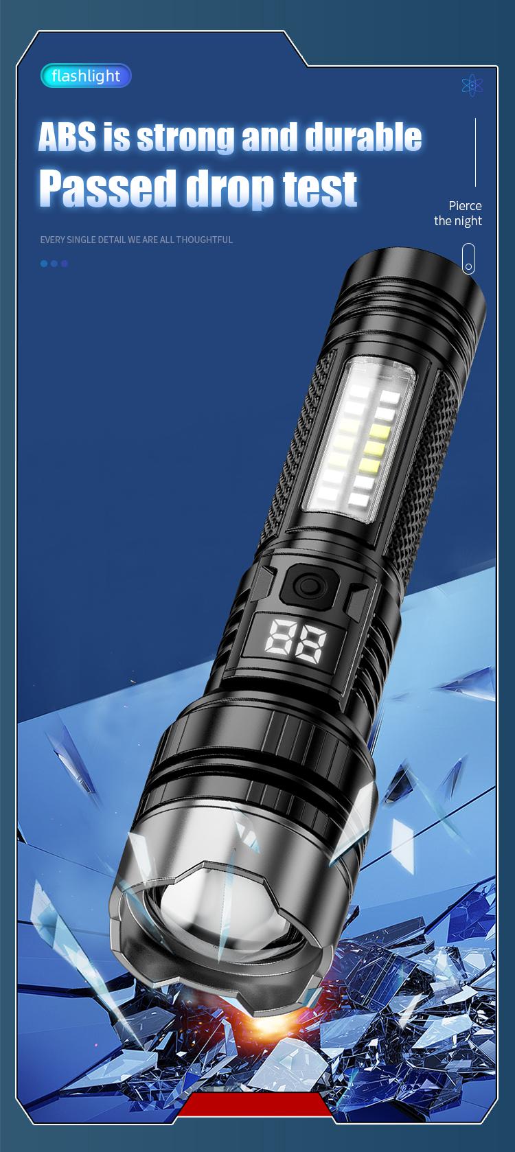 Rechargeable Flashlights High Lumens, 7Mode Flashlights Rechargeable, Super Bright Flashlight, Adjustable Tactical Flash Light, High Powered Flash Light, LED Flashlight for Emergency Home