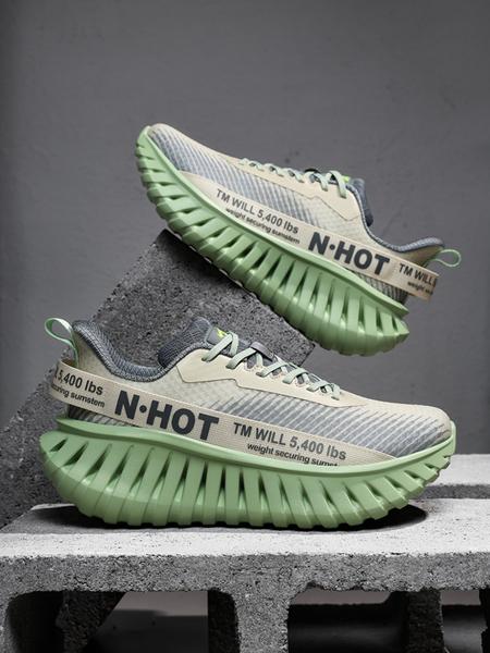 Men's Large Size Comfortable Outdoor Casual Shoes, Unique Design, Textile Lining, Rubber Sole, Fashion Element, Perfect for Sports Enthusiasts, Athletic Sneaker