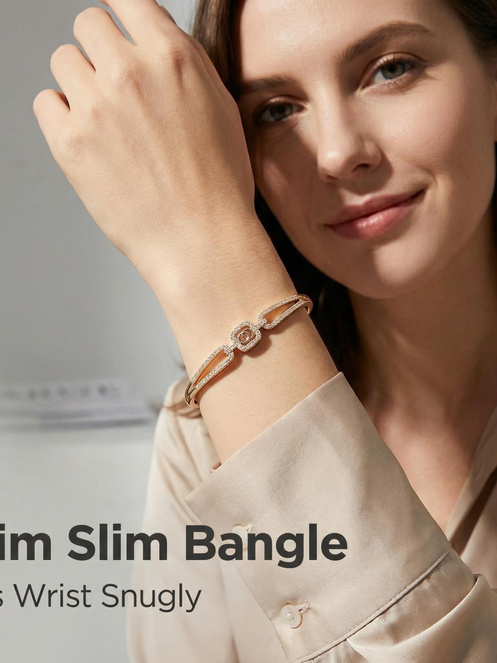 Luxury Diamond-Embedded Open Bracelet for Women, Boho Style, Stainless Steel Chain, Fashionable Accessory for Daily Wear and Evening Events