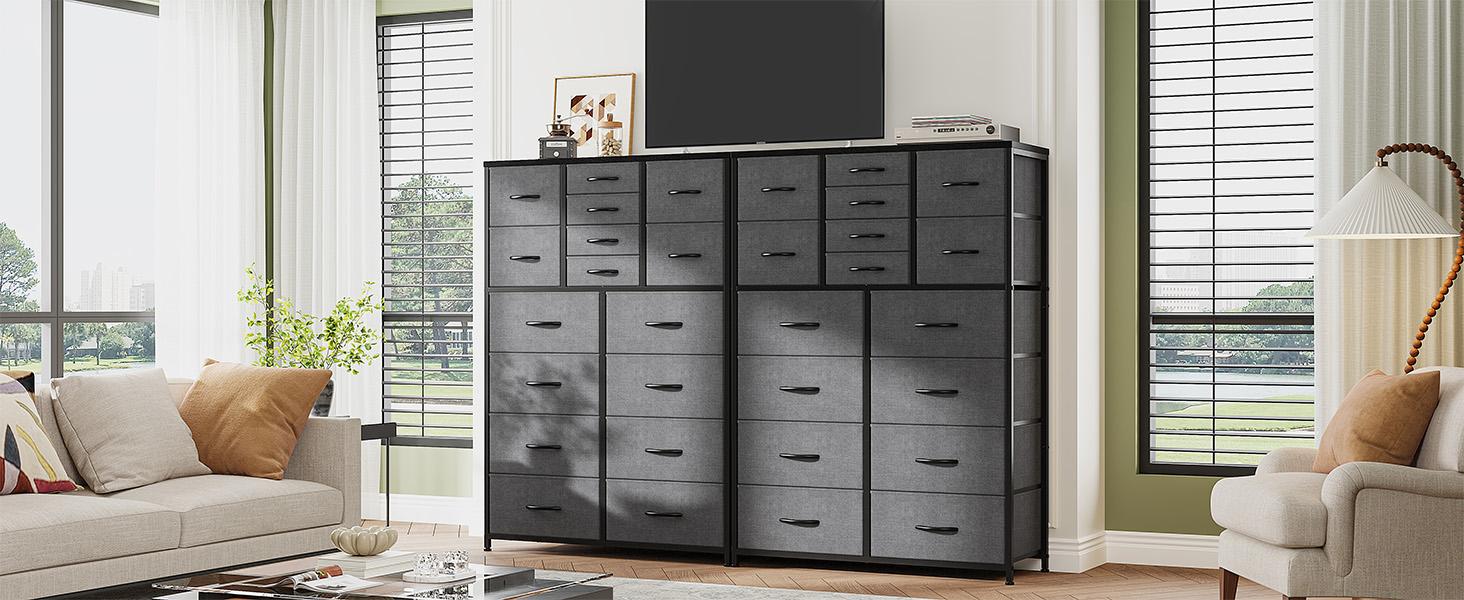 Raybee Furniture Tall Dresser for Bedroom,16 Drawer Dressers & Chests of Drawers, Fabric Bedroom Dresser with Wood Top, Metal Frame,Storage Drawer for Closet Entryway Raybee Furniture Tall Dresser for Bedroom,16 Drawer Dressers & Chests of Drawers, Fabric Bedroom Dresser with Wood Top, Metal Frame,Storage Drawer for Closet Entryway