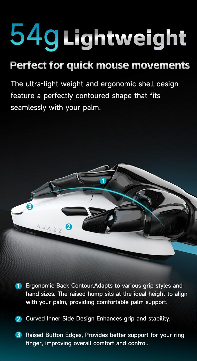 AJAZZ AJ159 V2 Wireless Game Mouse Second Battery Swap Instant Full Power Professional Competitive Drive Game PAW3395 Sensor the third mock examination Computer Office Mouse DPI32000 supports multiple systems for games and office Gaming Pc Accessories