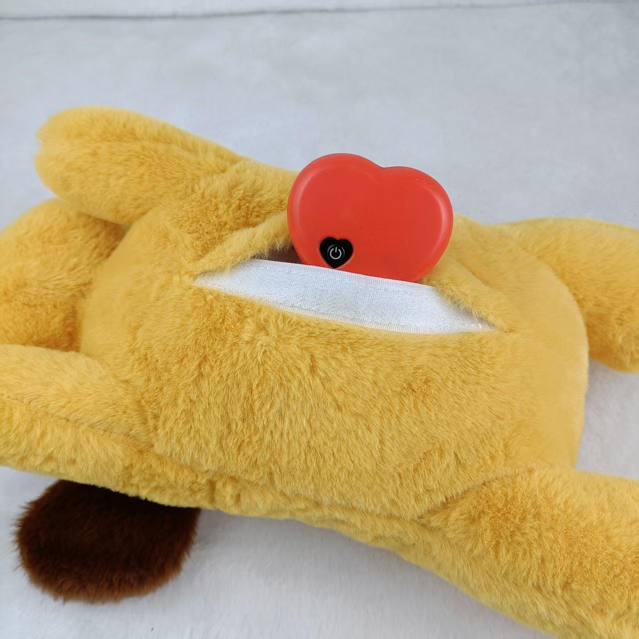 Puppy Pet Supplies Heartbeat Plush Toy, Anxiety Relief Calming Companion Dog Toy, Heartbeat Entertainment Puppy Toy, Comfortable and Fun
