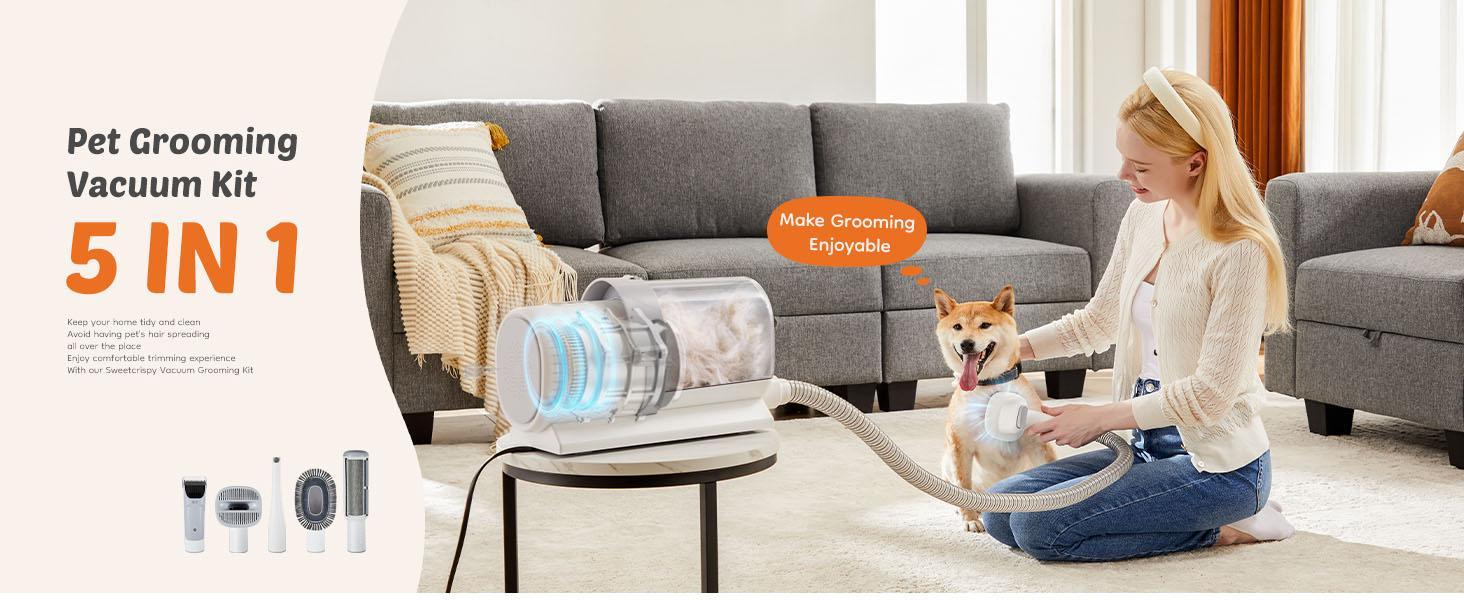 RIMIKING Pet Grooming & Cleaning Kit,Cleaning Tools,Grooming Clipper,Large Dust Cup,Quiet Operation,TMQ5N1 RIMIKING Pet Grooming & Cleaning Kit,Cleaning Tools,Grooming Clipper,Large Dust Cup,Quiet Operation,TMQ5N1