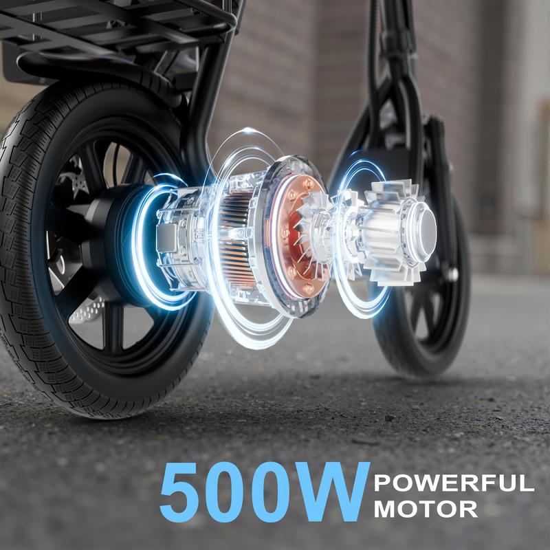 Electric Scooter, Top Speed 22 MPH, Rear Disc Brake + Electronic Brake,14 inch Inflatable Tires,E Scooter with Seat for Adults