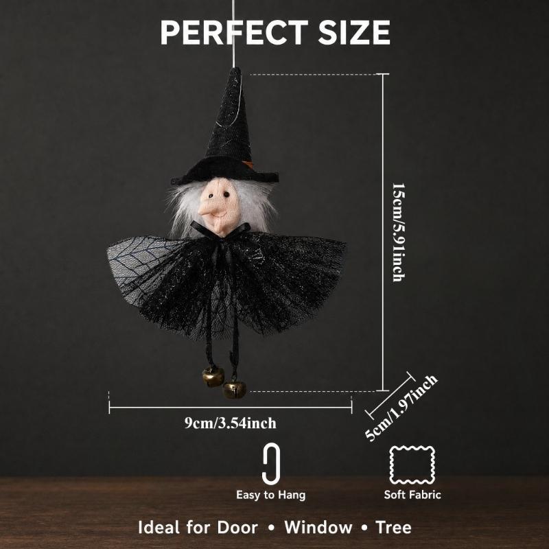 Halloween Spooky Hanging Witch Doll Ornament Scary Floating Witch Figure Yard Door Tree Wall Indoor Outdoor Party Decor Prop