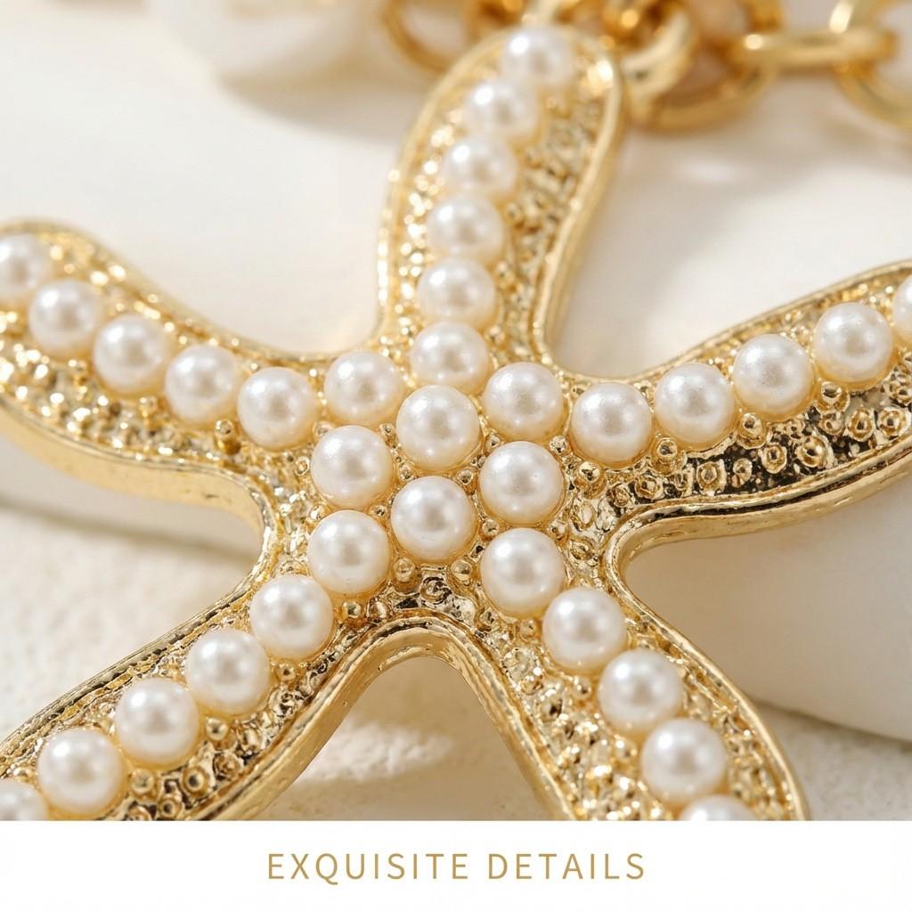 Summer Beach Women's Jewelry Set, Shell Starfish Necklace, Anklet, Bracelet, Earrings, Crochet Scarf Waist Chain, Vacation Beach