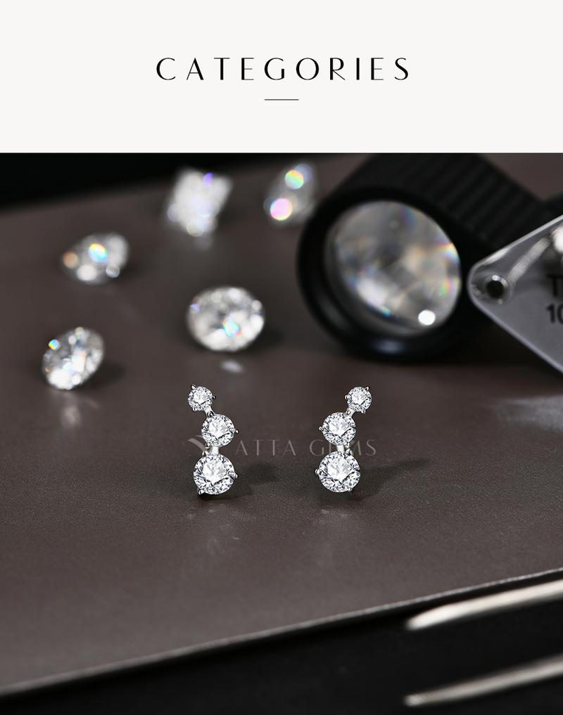 Special Style Shining Synthetic Moissanite Earrings for Women Birthday Engagement Gift Fine Jewelry E024