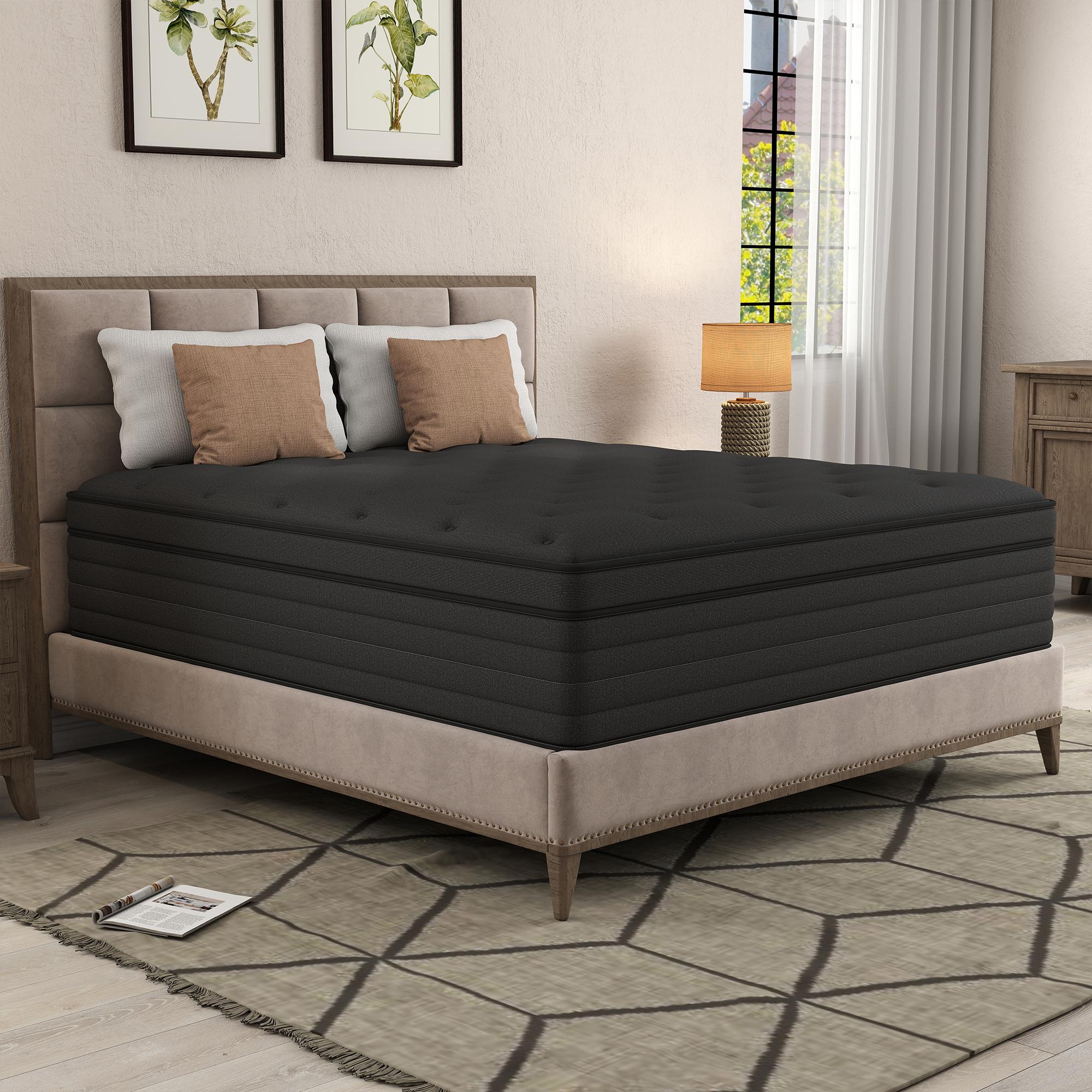 BOMASS 12" 14" Twin Full Queen King Size Mattress Gel Memory Foam Individual Pocket Spring Hybrid Black Mattresses Medium Firm Pressure Relief Bed In box BOMASS 12" 14" Twin Full Queen King Size Mattress Gel Memory Foam Individual Pocket Spring Hybrid Black Mattresses Medium Firm Pressure Relief Bed In box