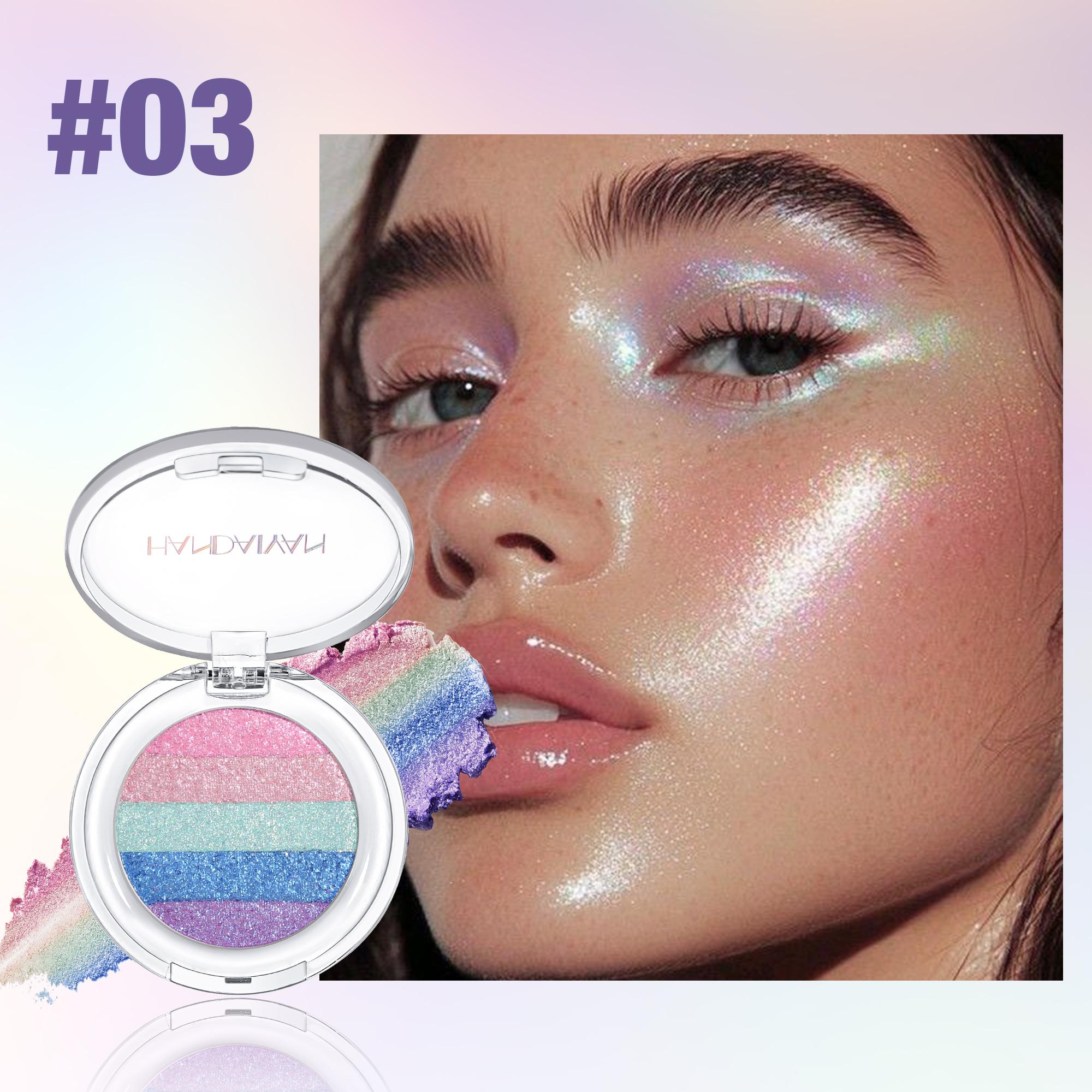 Chameleon Eyeshadow Palette, Five Shades Glitter, Long-Lasting Metallic Finish, Highlighter for Lids and Cheeks, Festival Makeup