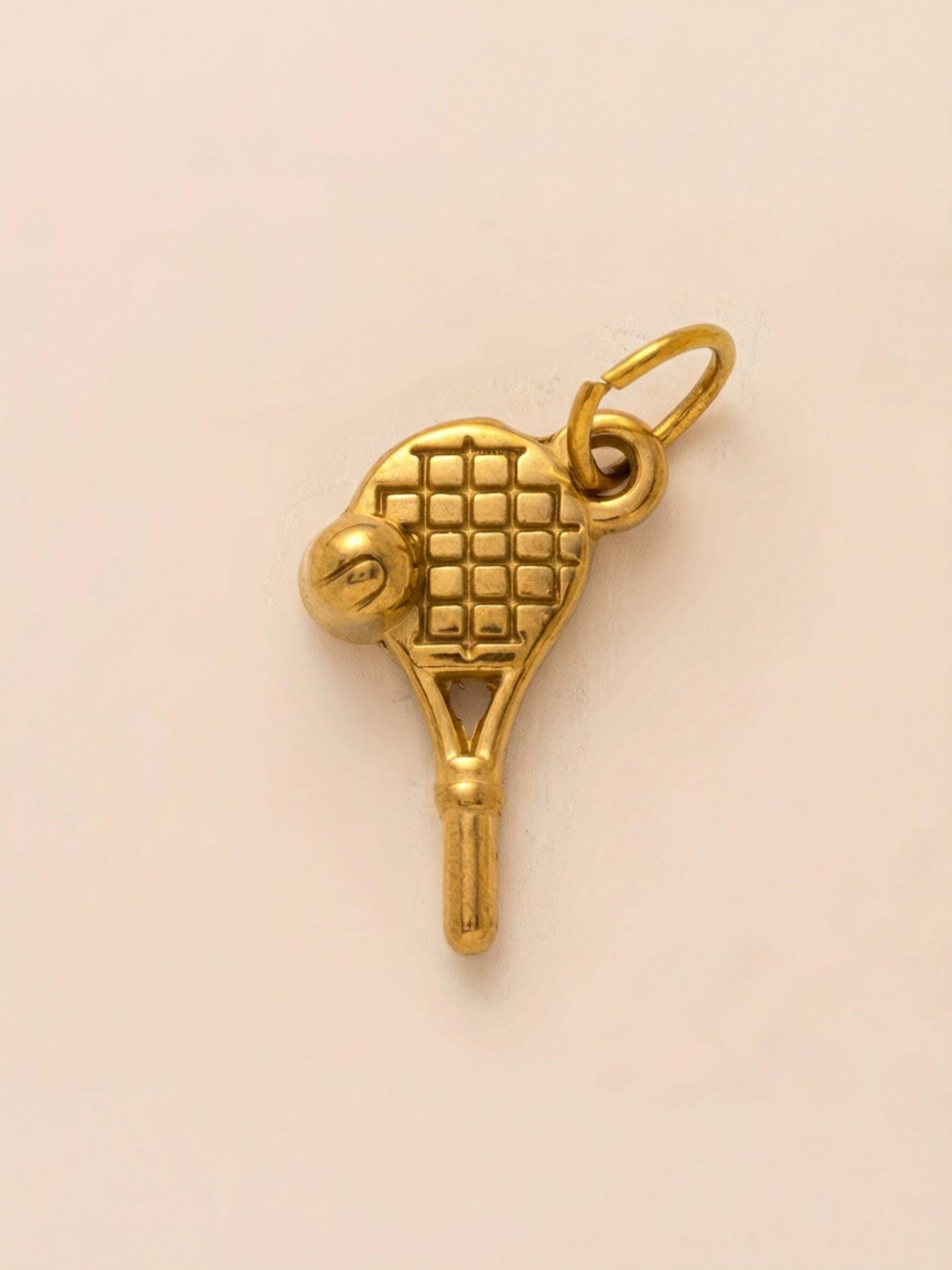 1PC Fashion Simple Bohemian Style Pendant, Love Dog Claw, Racet, Music Note, Flower, Cotton Candy, Fish, Pendant, Stainless Steel Plated 18K Gold, Suitable for DIY Fashion Accessories of Keychains, Bags, Jewelry