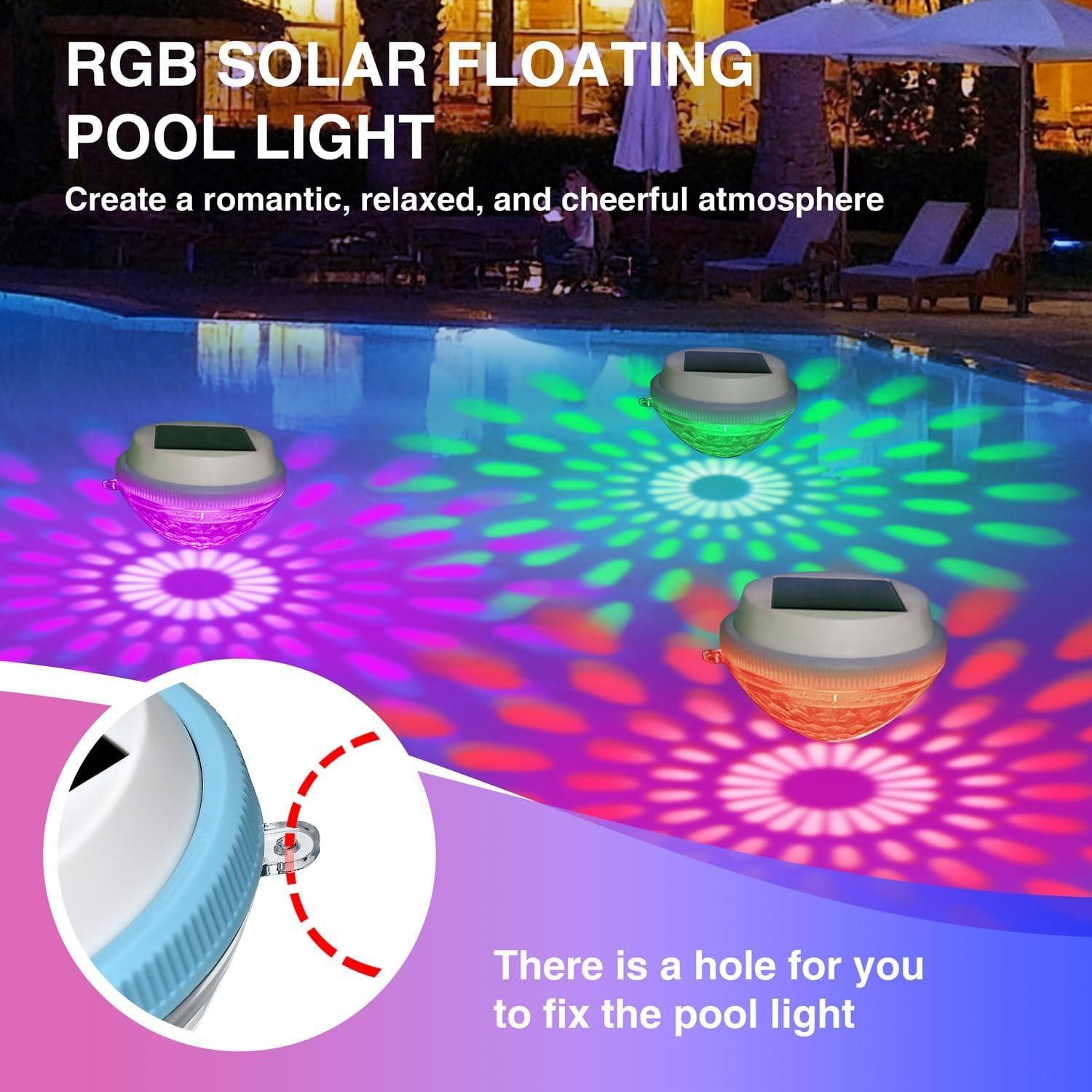 Solar Powered Floating LED Light, Multicolor Pool Lamp, Submersible Aquarium Light, Garden Decorative Mood Light, Outdoor Lighting
