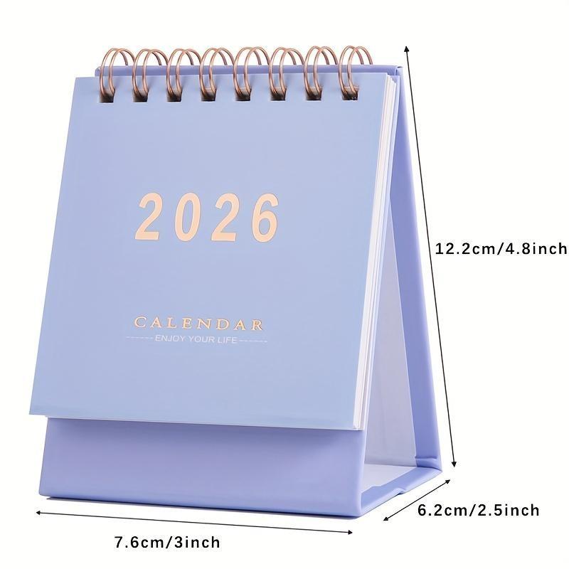 2026 Mini Desk Calendar, Monthly and Weekly Planner, Thick 250g Paper, Dual Wire Binding, Ideal for Home or Office Organization