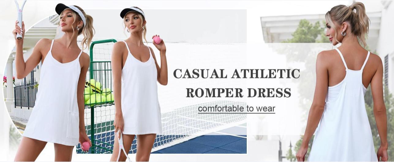 Imily Bela Women's Summer Mini Dress Casual Workout Tennis Dress with Shorts Sleeveless Althletic Dresses