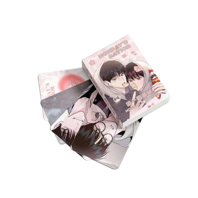 55 Pcs/Set Korean Manhwa Savior Laser Lomo Card Won Yaori, Koo Yunwon Comic Characters HD Photocard Cosplay Gift