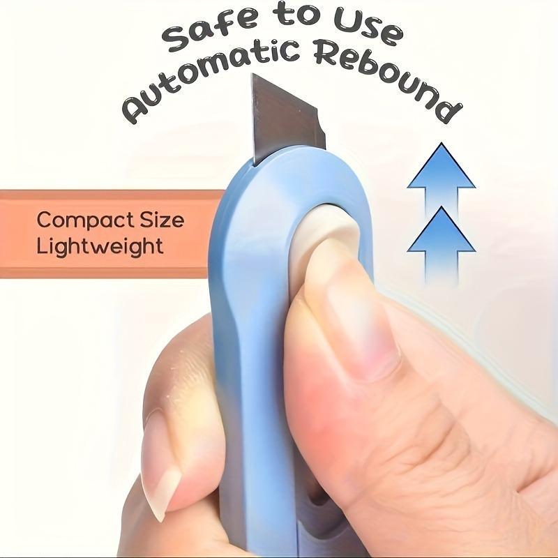 4pcs /1pc Mini Practical Deboxing Tool Retractable for Home Office Use Demantling Serrated Blade Cut-proof Hand Unpacking Tool Paper Cutters Cutting Supplies