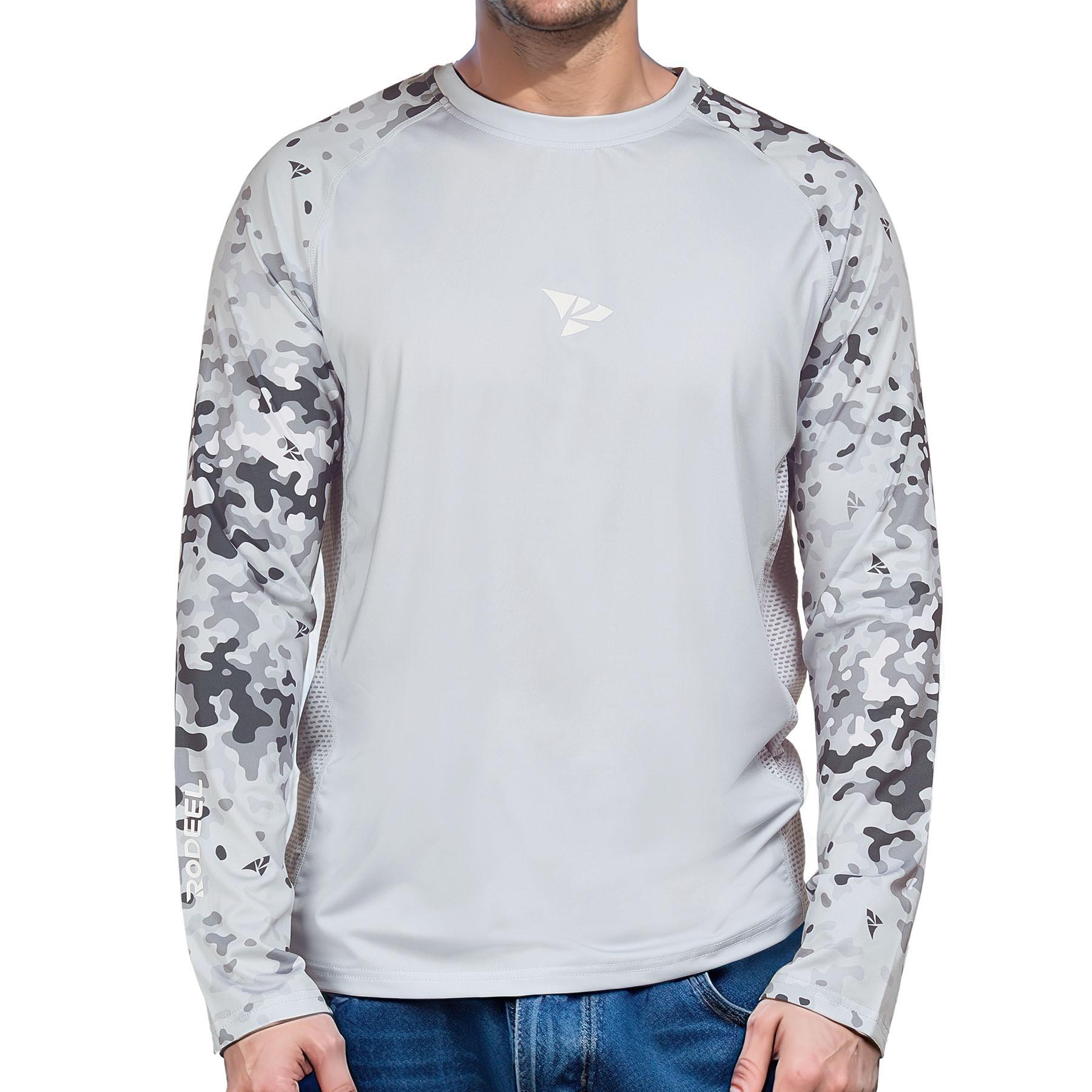 【RODEEL】910 Long Sleeve Shirts Men UPF 50+ Sun UV Protection Lightweight Quick Dry Moisture Wicking Breathable Cooling Athletic Activewear for Outdoor Sports Gym Workout Hiking Camping Running Fishing Boating Construction Landscaping, Holiday Gift