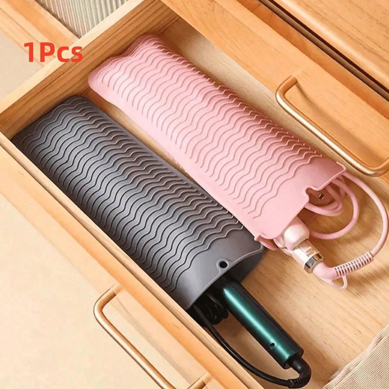 Organic Silicone Heat-Resistant Pad, Hair Straightener Storage Bag, Mini Iron Pouch, Curling Wand Holder, Travel Makeup Brush Rack