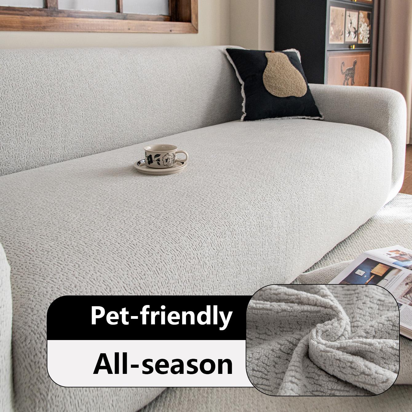 Modern Luxury Stretch Sofa Cover, Durable Anti-Scratch Couch Protector, Soft Sofa Protector Fits 1-5 Seater Sofas, All Seasons Use, Elastic Sofa Slipcover