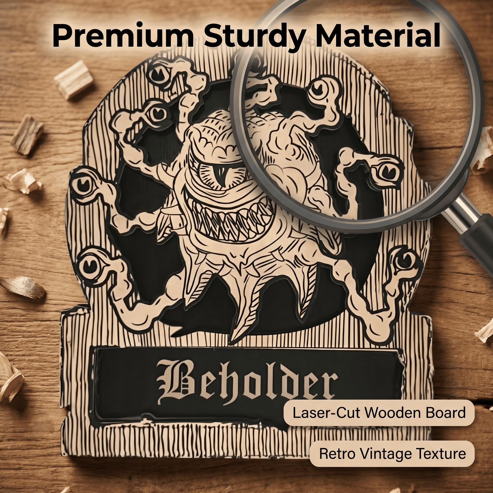 Role-Playing Game Dice Tray Coaster Set, Beholder Class Icons Cute Coasters, Fantasy Home Decor, Kitchen Gift, No Dice Included