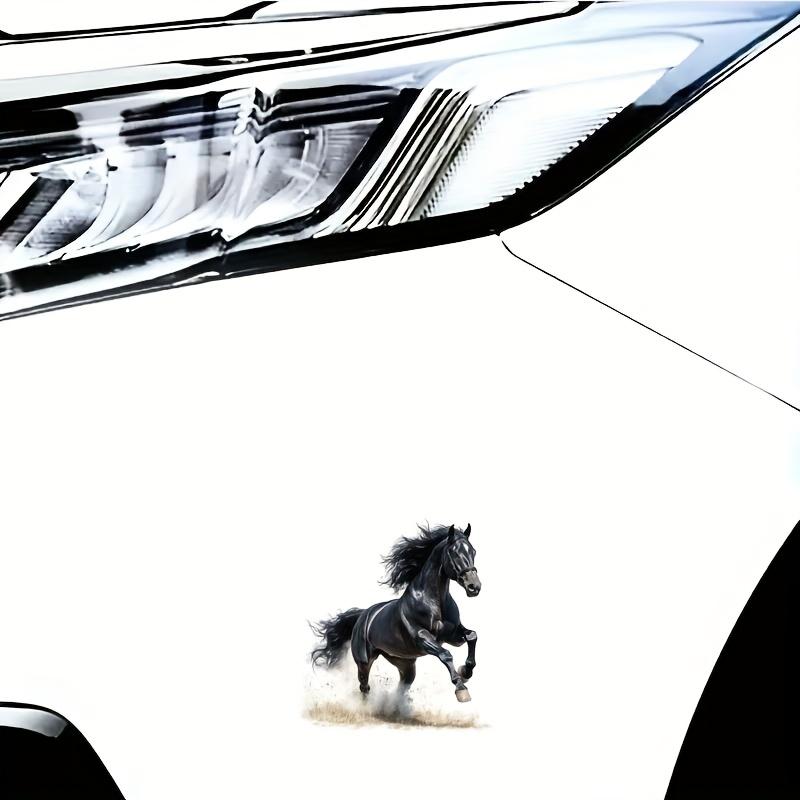 1PC Majestic Dynamic Galloping Black Horse Logo Sticker For Stationery, Decor, Car Decals Inject dynamic wild soul into items