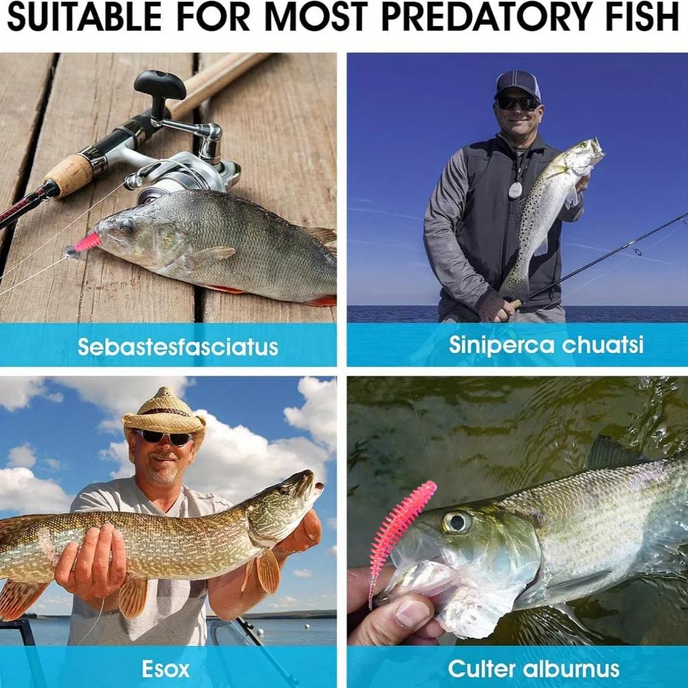 25pcs Mainland Worm Lure Soft Bait Fishing Bait for Carp and Black Bass Artificial Bait 1.81inch/ 2.48inch