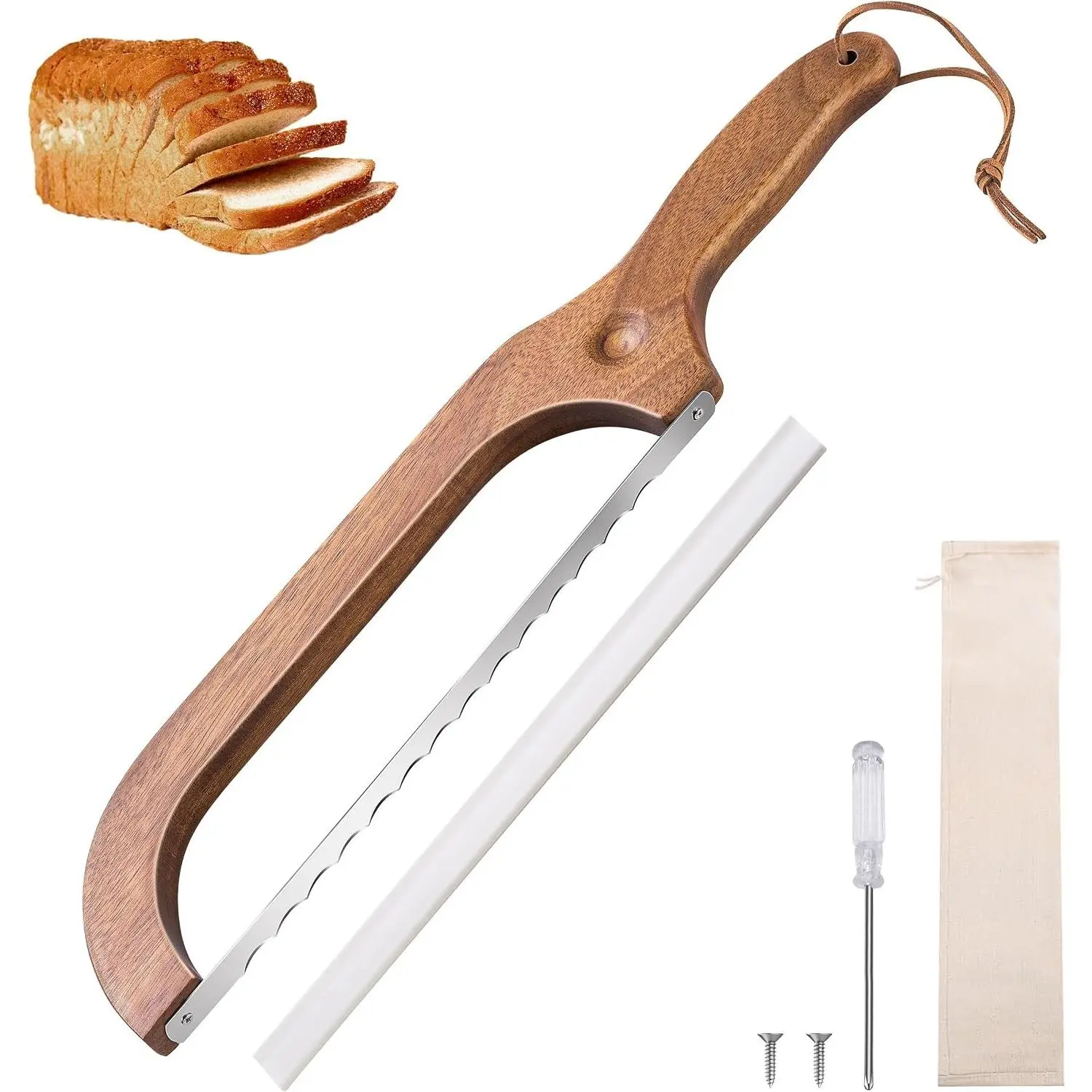 Bread Knife for Homemade Bread 14.5'' Sourdough Bread Knife, Premium Slicer for Homemade Bread, Baguettes and More Cuts Thin, Ergonomic Handler Premium Sharpness Blade