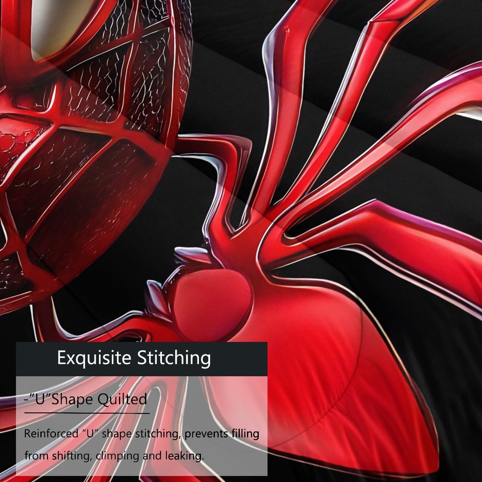 Spider-Man Patterned Bedding Set, Including 1 Duvet Cover And 1 Or 2 Pillowcases Without Pillow Inserts, Bedroom Decoration Gift